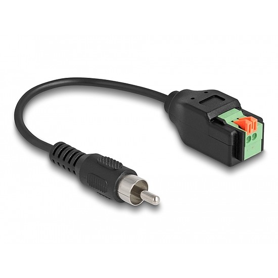 Delock RCA kábel apa - Terminal Block Adapter lenyomó gombbal 15 cm
