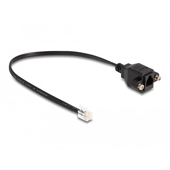 Delock RJ10 kábel apa - RJ10 anya beszereléshez 30 cm, fekete