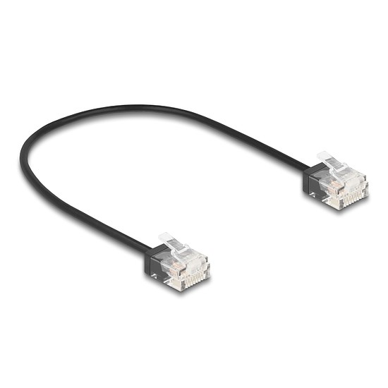 Delock RJ45 hálózati kábel Cat.6 UTP ultra vékony 0,3 m, fekete