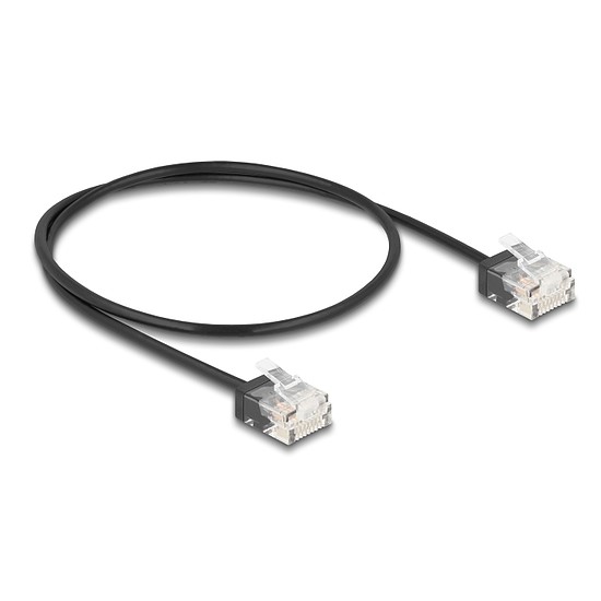 Delock RJ45 hálózati kábel Cat.6 UTP ultra vékony 0,5 m, fekete