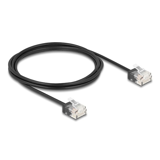 Delock RJ45 hálózati kábel Cat.6 UTP ultra vékony 2 m, fekete
