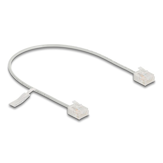 Delock RJ45 hálózati kábel Cat.6 UTP ultravékony 0,3 m szürke rövid csatlakoztatókkal