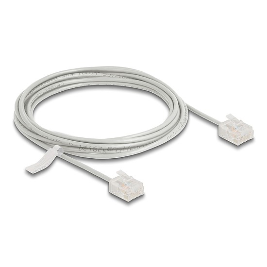 Delock RJ45 hálózati kábel Cat.6 UTP ultravékony 3 m szürke rövid csatlakoztatókkal