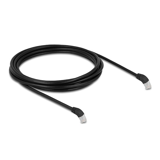 Delock RJ45 hálózati kábel Cat.6A S/FTP 45 fokban lefelé hajló 3 m fekete