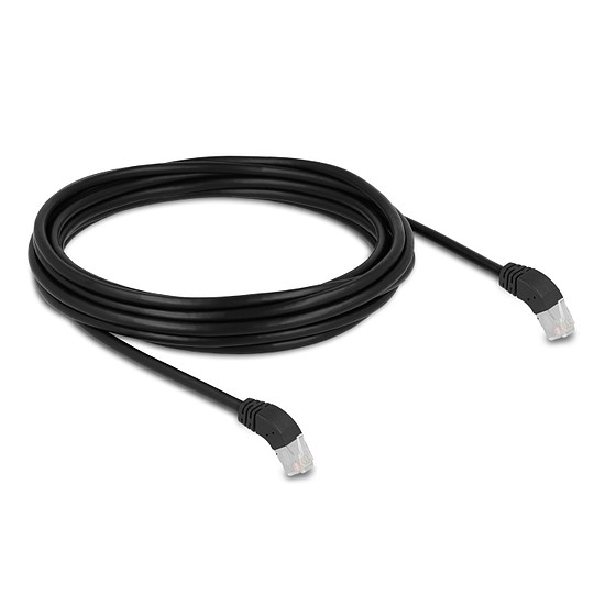 Delock RJ45 hálózati kábel Cat.6A S/FTP 45 fokban lefelé hajló 5 m fekete