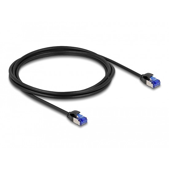 Delock RJ45 hálózati kábel Cat.6A S/FTP vékony 2 m fekete
