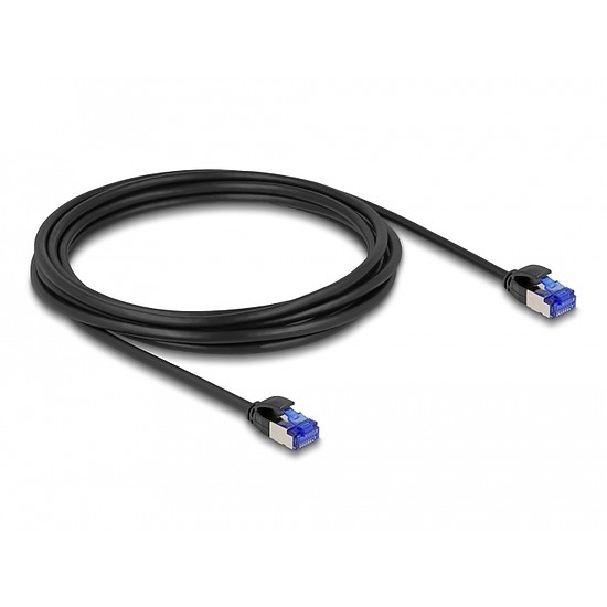 Delock RJ45 hálózati kábel Cat.6A S/FTP vékony 3 m fekete