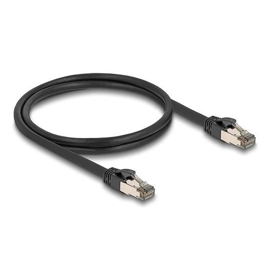 Delock RJ45 hálózati kábel Cat.6A U/FTP ultrahajlékony belső fém borítással 1 m, fekete