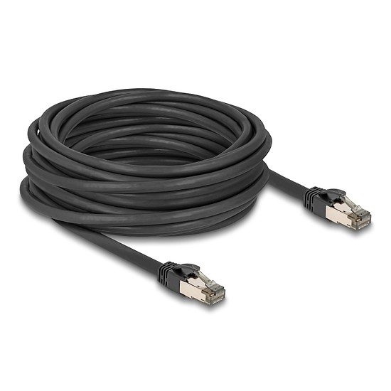 Delock RJ45 hálózati kábel Cat.6A U/FTP ultrahajlékony belső fém borítással 10 m, fekete