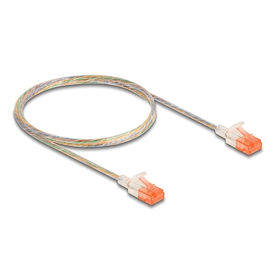 Delock RJ45 hálózati kábel Cat.6A U/UTP vékony 1 m áttetsző