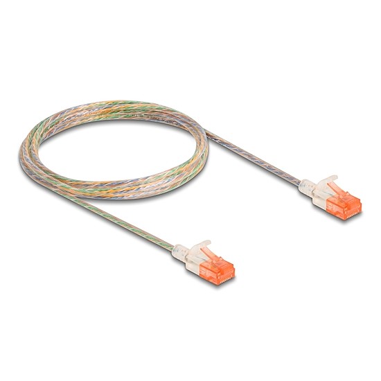 Delock RJ45 hálózati kábel Cat.6A U/UTP vékony 2 m áttetsző