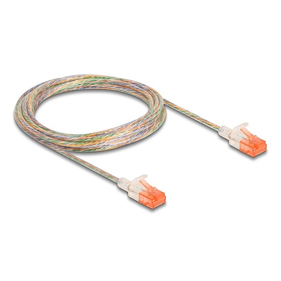 Delock RJ45 hálózati kábel Cat.6A U/UTP vékony 3 m áttetsző