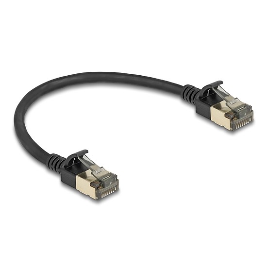 Delock RJ45 hálózati kábel Cat.8.1 F/FTP Slim Pro 0,25 m, fekete