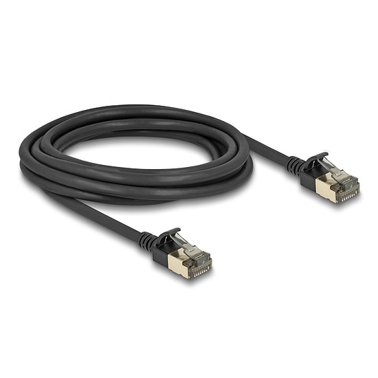 Delock RJ45 hálózati kábel Cat.8.1 F/FTP Slim Pro 3 m, fekete