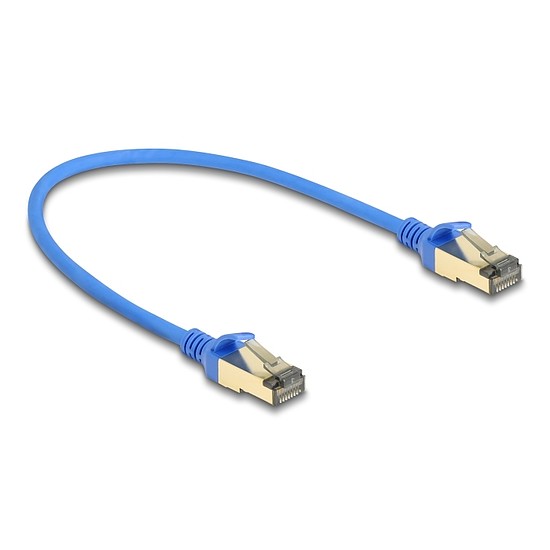 Delock RJ45 hálózati kábel Cat.8.1 F/FTP vékony 0,3 m kék