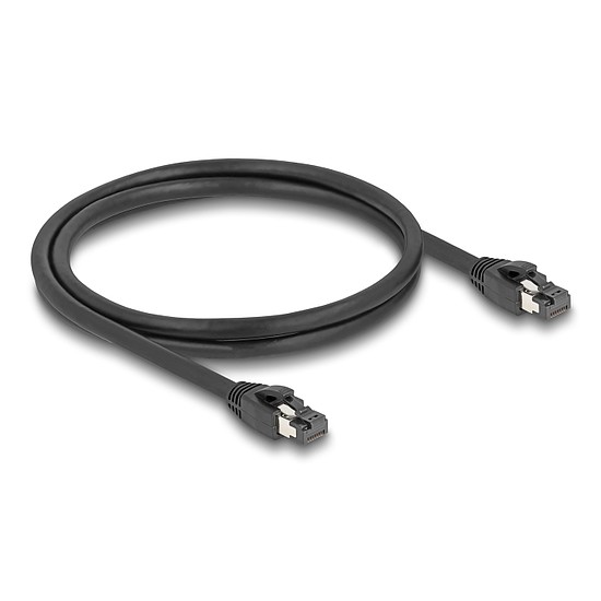 Delock RJ45 hálózati kábel Cat.8.1 S/FTP 1 m akár 40 Gbps fekete