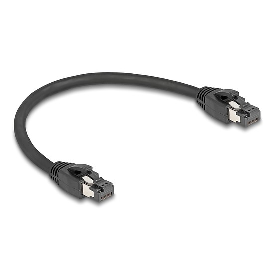 Delock RJ45 hálózati kábel Cat.8.1 S/FTP 25 cm akár 40 Gbps fekete