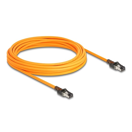 Delock RJ45 hálózati kábel USB Type-C porttal megtalálási, önazonosítási funkcióval Cat.6A S/FTP 7,5 m narancssárga
