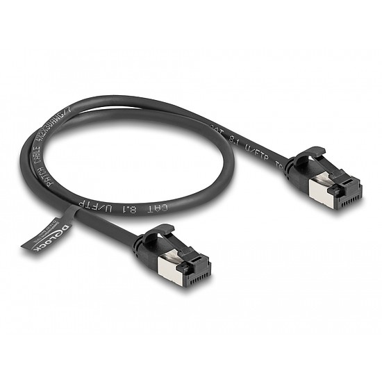 Delock RJ45 kábel apa - apa Cat.8.1 flexibilis 0,5 m fekete