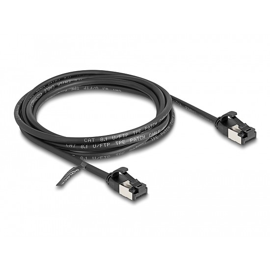 Delock RJ45 kábel apa - apa Cat.8.1 flexibilis 2 m fekete