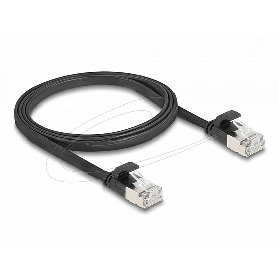 Delock RJ45 lapos patch kábelcsatlakozó a dugóhoz Cat.6A U/FTP 1 m fekete