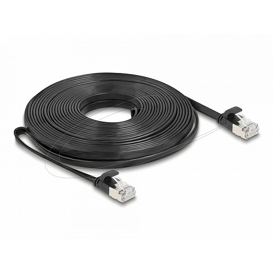 Delock RJ45 lapos patch kábelcsatlakozó a dugóhoz Cat.6A U/FTP 10 m fekete