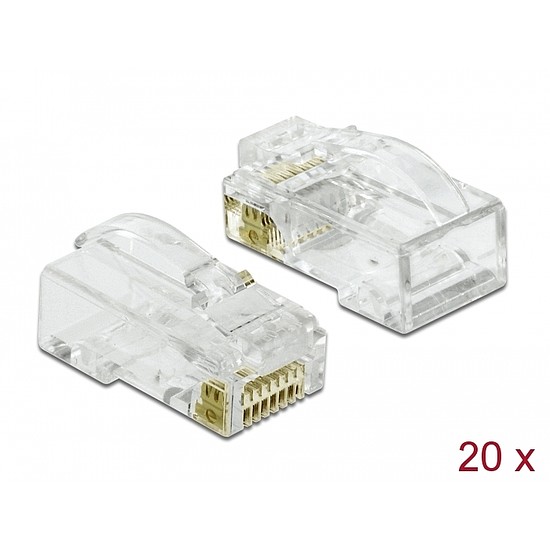 Delock RJ45 nyomó+vágó+hajlító apa Cat.6 UTP 20 db. (86473)