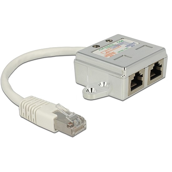 Delock RJ45 Port Doubler 1 x RJ45 male > 2 x RJ45 female (2 x ISDN) (65224)