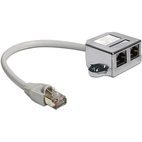 Delock RJ45 Port duplázó 1 x RJ45 dugó > 2 x RJ45 jack (2 x Ethernet) (65177)