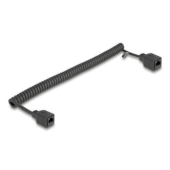 Delock RJ45 tekercselt kábel jack aljzatba Cat.5e UTP 0,5 m - 1 m fekete