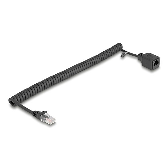 Delock RJ45 tekercses kábelcsatlakozó a jackhez Cat.5e UTP 1 m - 3 m fekete
