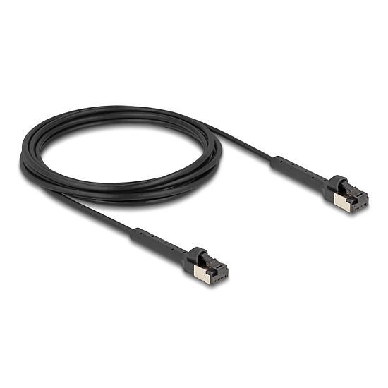 Delock RJ45 vékony hálózati kábel Cat.6A U/FTP hajlítható fekete 3 m hosszú