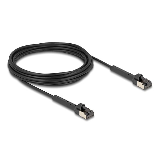 Delock RJ45 vékony hálózati kábel Cat.6A U/FTP hajlítható fekete 5 m hosszú