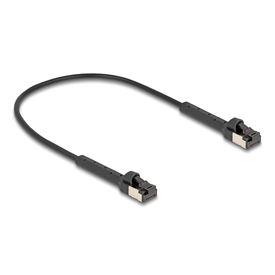 Delock RJ45 vékony hálózati kábel Cat.8.1 U/FTP hajlítható akár 40 Gbps fekete 0,25 m