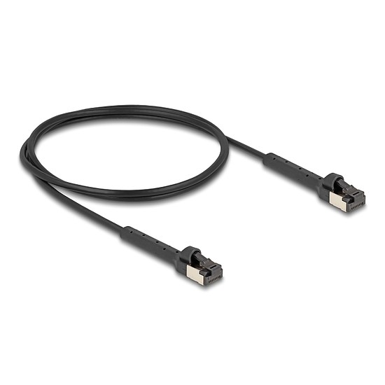 Delock RJ45 vékony hálózati kábel Cat.8.1 U/FTP hajlítható akár 40 Gbps fekete 1 m