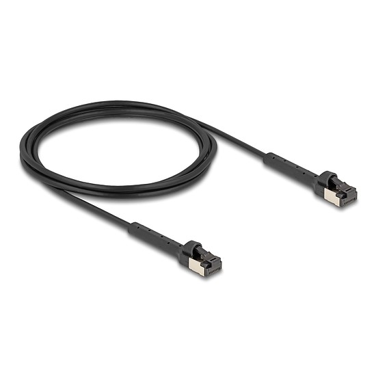 Delock RJ45 vékony hálózati kábel Cat.8.1 U/FTP hajlítható akár 40 Gbps fekete 2 m