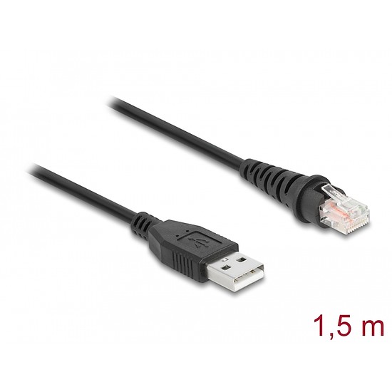 Delock RJ50 A-típusú USB 2.0 vonalkód olvasó kábel 1,5 m (90598)