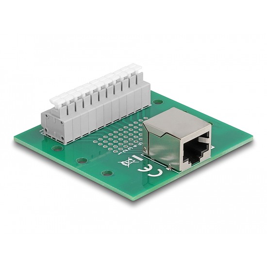 Delock RJ50 anya - Terminal block nyomógombbal DIN sínhez (67012)