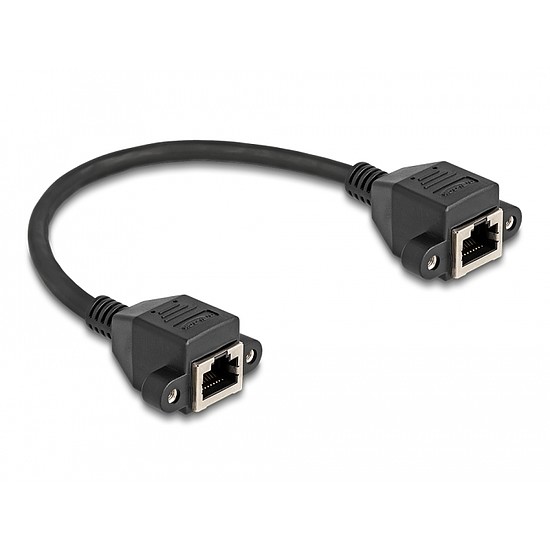 Delock RJ50 bővítő kábel anya - anya S/FTP 0,25 m fekete