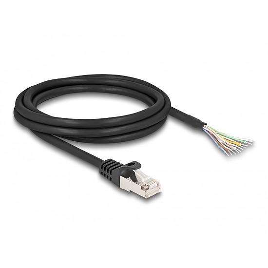 Delock RJ50 kábel apa - nyílt vezetékvégek S/FTP 2 m fekete