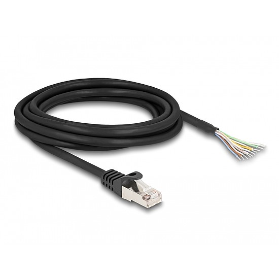 Delock RJ50 kábel apa - nyílt vezetékvégek S/FTP 3 m fekete