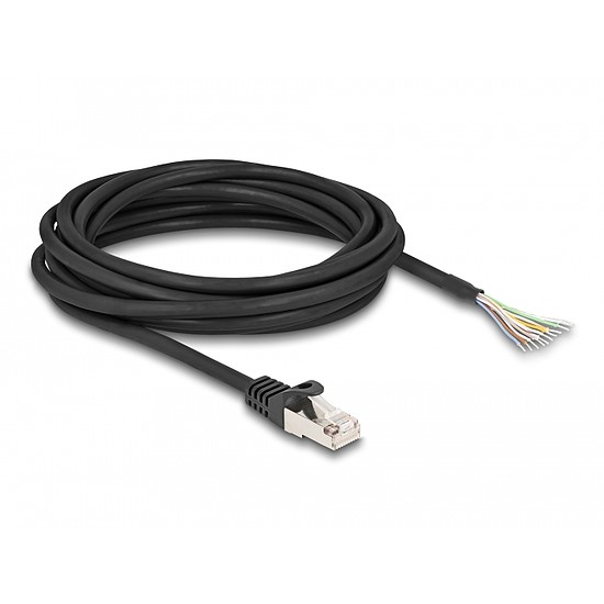 Delock RJ50 kábel apa - nyílt vezetékvégek S/FTP 5 m fekete