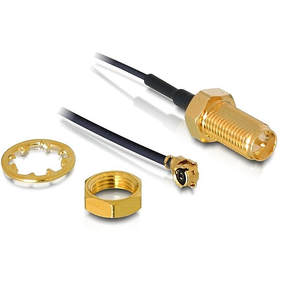 Delock RP-SMA jack for installation > MHF/U.FL plug 500 mm (88408)