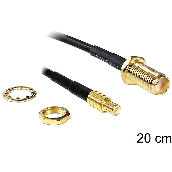 Delock SMA jack bulkhead > MCX dugó, 200 mm (88578)