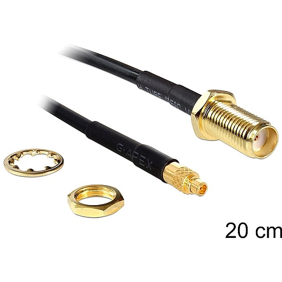 Delock SMA jack bulkhead > MMCX dugó, 200 mm (88580)