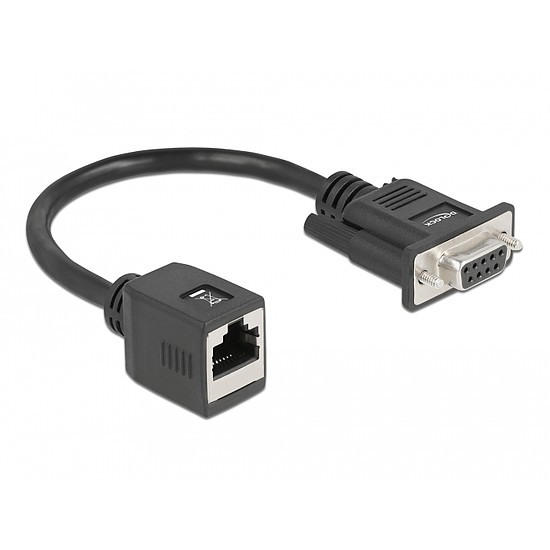Delock Soros adapter a kábelhosszabbításhoz a DB9-es anya csatlakozó RJ45 anya csatlakozó (64122)