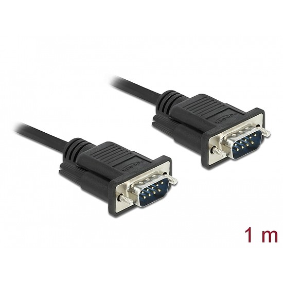 Delock Sub-D9-es, RS-232 soros kábel, apa-anya, 1 m (86573)