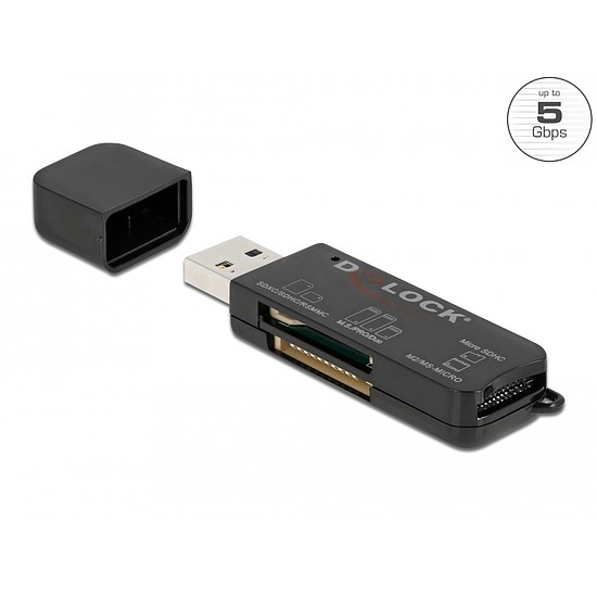 Delock SuperSpeed USB kártyaolvasó SD / Micro SD / MS memóriakártyákhoz (91757)