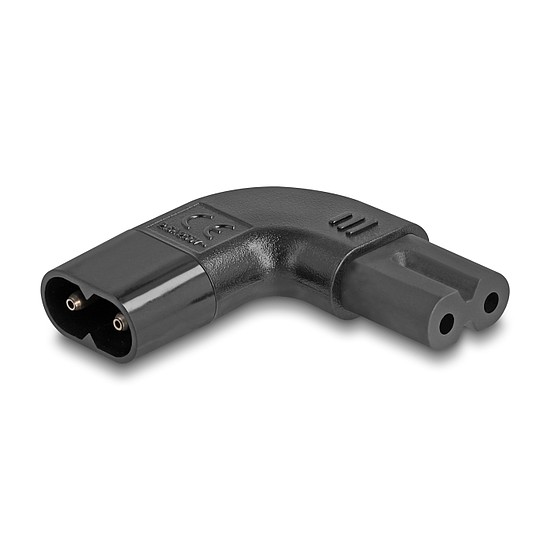 Delock Tápadapter IEC 60320 - C8 - C7, apa / anya, 2,5 A, 90 -ban balra / jobbra hajlított