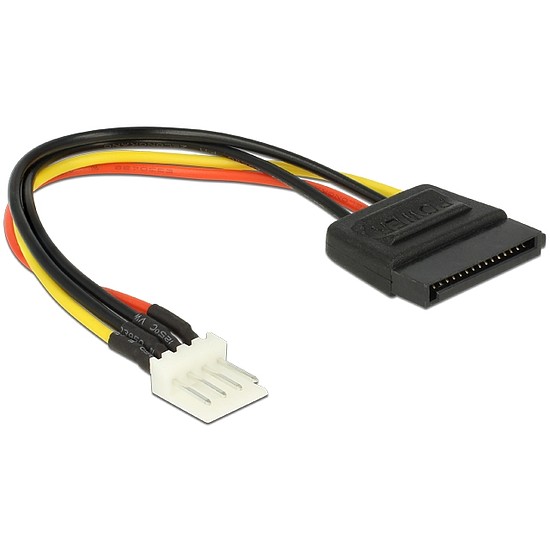 Delock Tápkábel SATA 15 tűs apa > 4 tűs floppy apa 15 cm (83918)